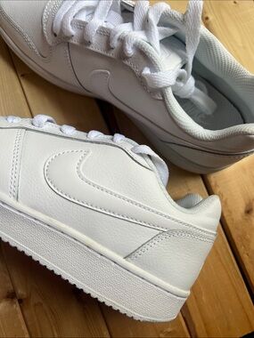 Nike All-White Leather Sneakers